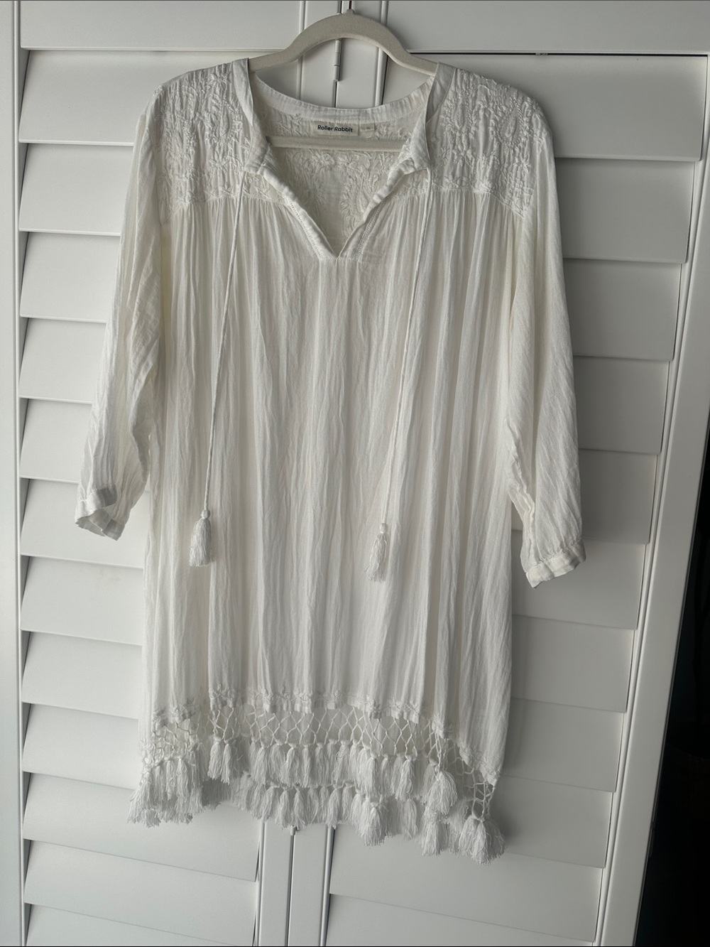 Roller Rabbit white coverup XL